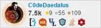profile for C0deDaedalus on Stack Exchange, a network of free, community-driven Q&A sites