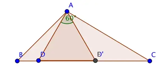 example: triangle ADD' inscribed in triangle ABC
