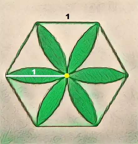 a flower in a hexagon