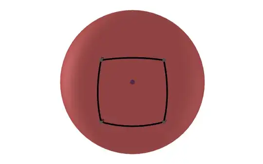 sphere with spherical quadrilateral of width 1 radian