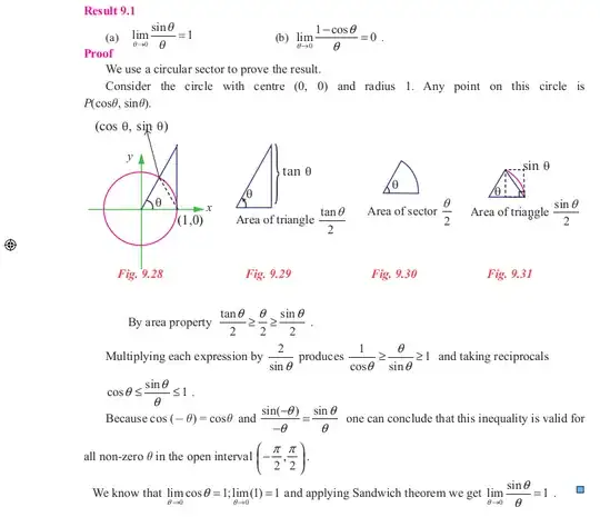 Proof of trigonometric limit
