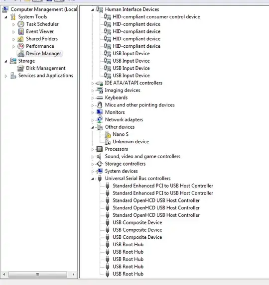 Device Manager screen
