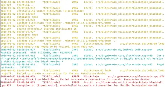 Failed to create a transaction for the db: Permission denied