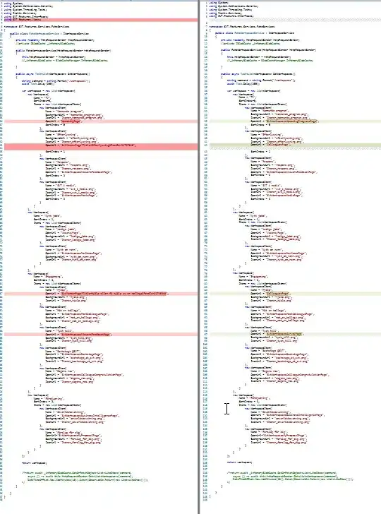 the result from the compare tool