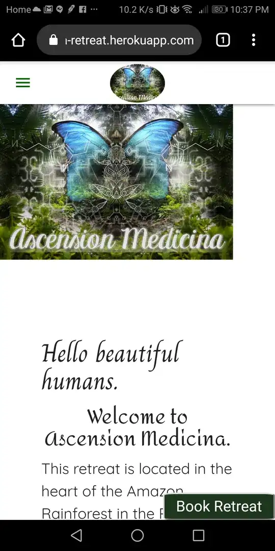website in chrome on mobile