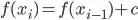 f(x_i) = f(x_i-1) + c