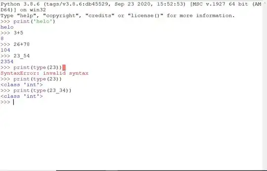 angle bracket prompt is in the middle of python shell