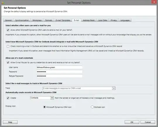 Simplified database file to illustrate