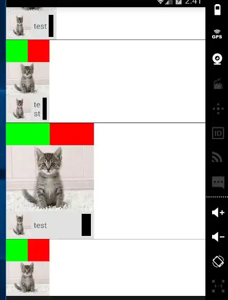 This is what my RecyclerView looks like when it loads. Also, when I scroll, some of the resize to other smaller or larger sizes.