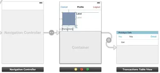storbyboard showing both parent and embedded view controller