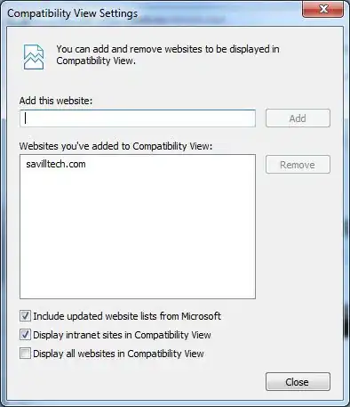 Compatibility view settings