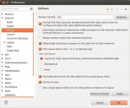 Eclipse IDE Preferences / Android / Editors