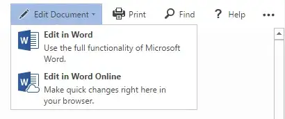Edit Document menu in Reading View