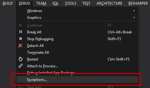 Visual Studio 2012 menu selection