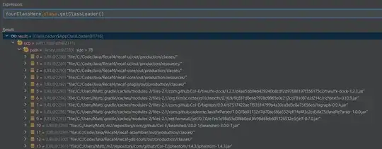 screenshot of file path uris to referenced libraries