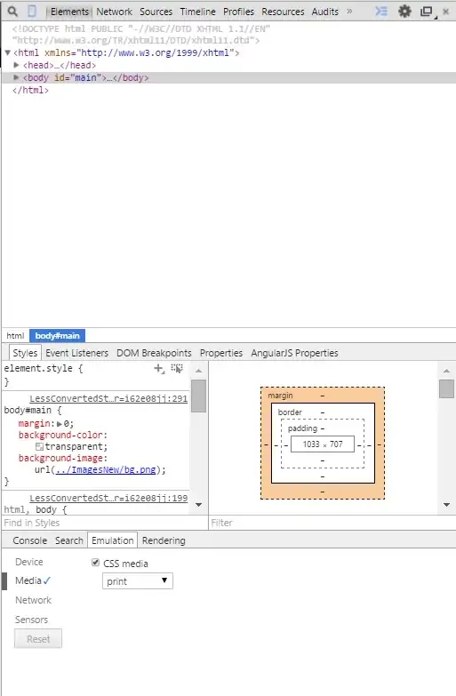 chrome print css emulation