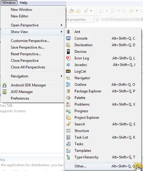 Android Eclipse Screenshot step 1