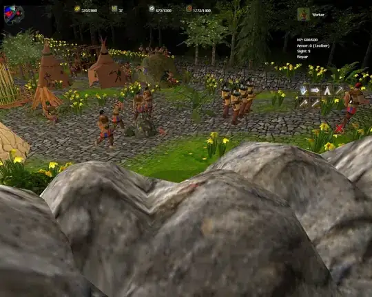 Screenshot of code output