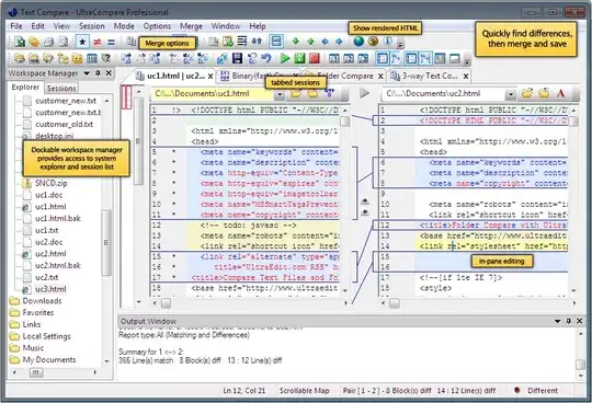 Screen shot of UltraCompare Professional on Windows