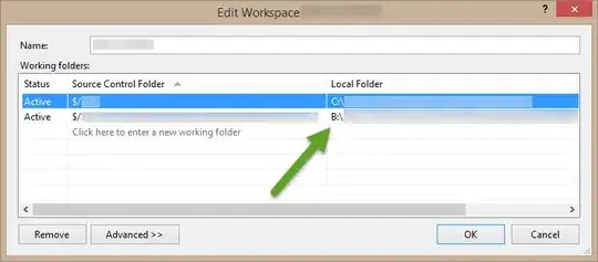 The code from the tutorial compared to my code