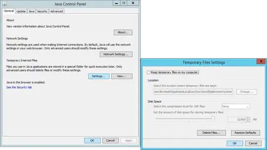 Java Control Panel - Keep temporary files on my computer