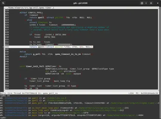 screenshot of gdb 8.2.91.20190401-23.fc30