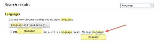 The search results and the manage languages link