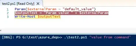 A sample showing PowerShell debugging with ISE and command parameter 