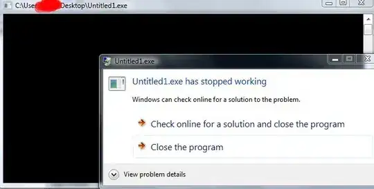Screenshot of Error window