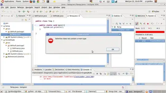 The sample error screenshot