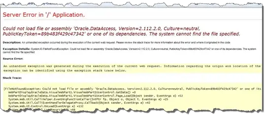 screenshot of the database tables