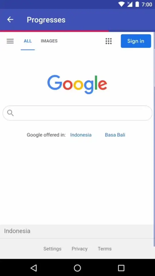 Progress bar shown while load an webview.