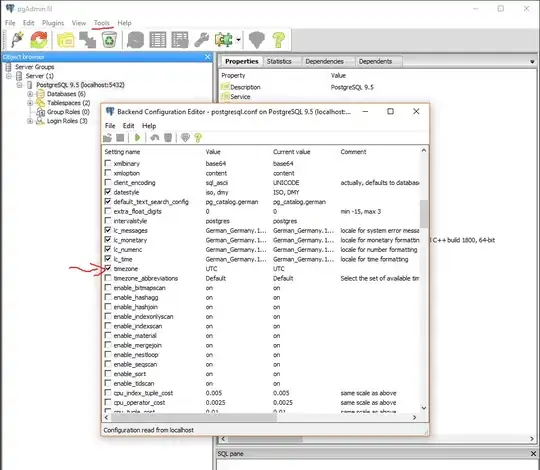 Postgres config in pgAdmin III