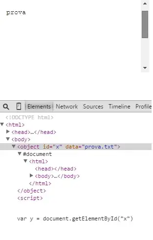 Object element in HTML inspector