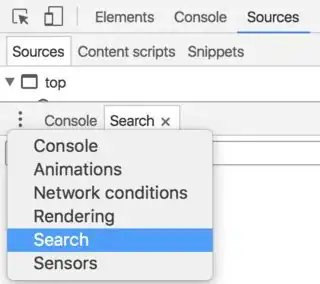 Chrome/Chromium - DevTools Search in source code files