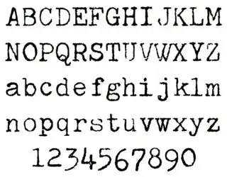 Characters in the Font