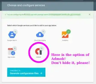 the hidden option of admob