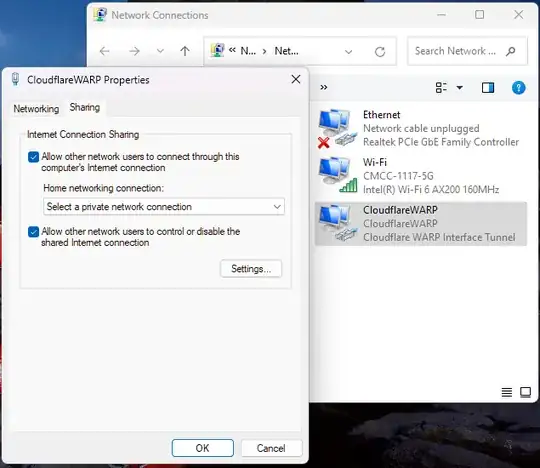 windows sharing center