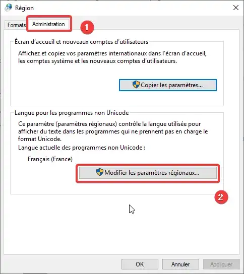 admin panel - change system locale