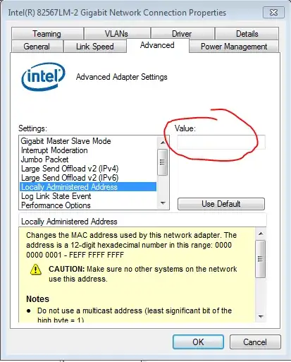 LAN Properties Dialog