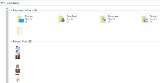 Normal appearance of Quick Access