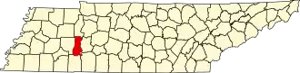 Map of Tennessee highlighting Decatur County